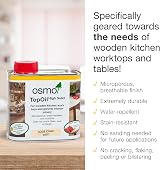 Osmo TopOil High Solid Wood Oil 3028 Clear Satin 500ml Food Safe view 3