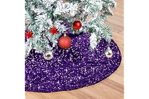 B-COOL Tree Skirt Ornaments Christmas Decoration: 36 Purple Tree Skirt Large Velvet Tree Mat for Holiday Christmas Party Xmas
