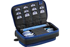 Casemaster Plazma Plus, 3 Dart Case for Soft and Steel Tip Darts Features Large Front Mobile Device Pocket, Built-in Storage Tube and Pockets for Flights, Tips, Shafts, and Personal Items