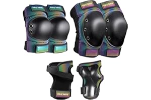 Adult/Kids/Youth Knee Pad Elbow Pads, XINDAER Womens Skate Protective Gear Set 3 in 1 Knee and Elbow Pads Wrist Guards for Sk