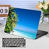 Funut for MacBook Air 13.6 inch Case 2025 2024 2023 2022 Release M2 M3 M4 A3240 A3113 A2681, Funut Plastic Laptop Hard Shell Case & Keyboard Cover for M2 M3 M4 MacBook Air 13 inch, Blue Ocean