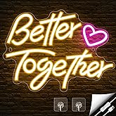 Better Together Neon Signs, Arrinew LED Neon Light Sign USB Powered for Home Wall Decor, Warm White Art Decorative Neon Lights for Holiday Party,Birthday Party,Wedding,Christmas