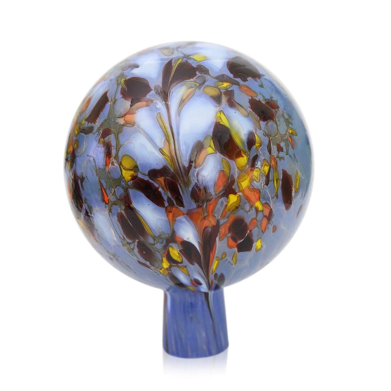 Decorative Garden Ball with Granulate Blue D 15 cm, mouthblown