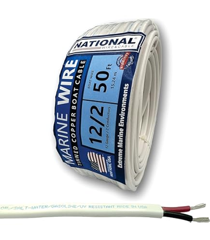 20ft 12 Gauge Marine Grade Boat Cable | Tinned Oxygen-Free Copper UL 1426 Standard Wire For Marine & Automotive