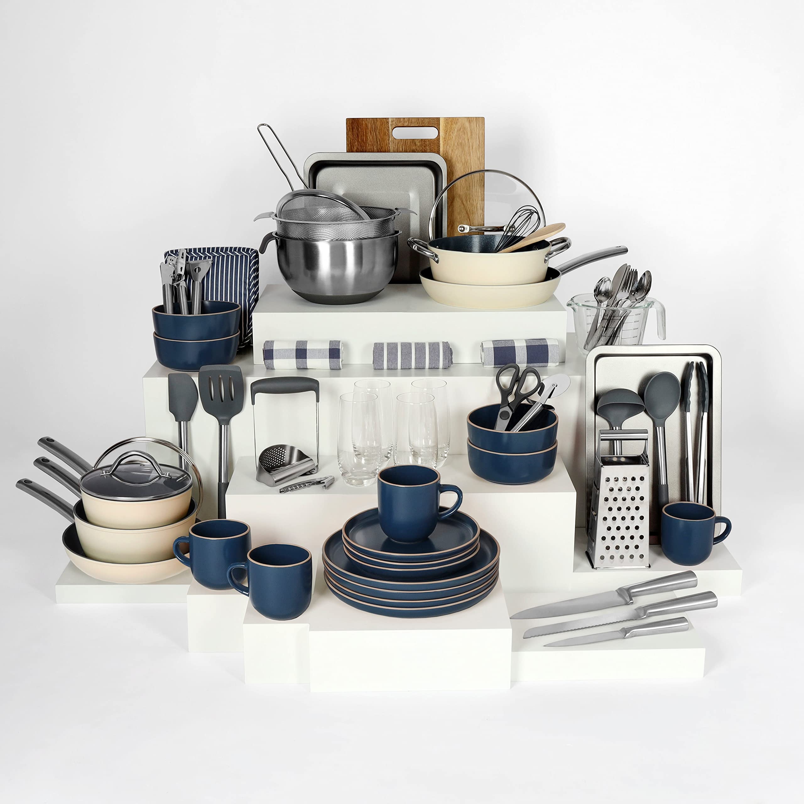 Noah-Kit-de-Cocina-Premium-con-Mas-de-70-Articulos-con-Sartenes-Crema-y-Vajilla-Azul-Includye-Ollas-y-Sartenes