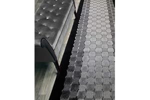 ORFA HOME Custom Length Hallway Runner Rug,Slip Resistant,Checkered Black, 26 Inch X 10 feet, Sold and Priced Per Foot