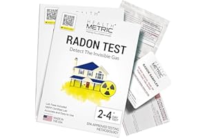 HEALTH METRIC Radon Test Kit for Home - Easy to Use Charcoal Radon Gas Detector for Peace of Mind | 48-96h Short Term EPA Approved Radon Tester | Includes Lab Fees | Protect Yourself and Your Family | 2-Pack