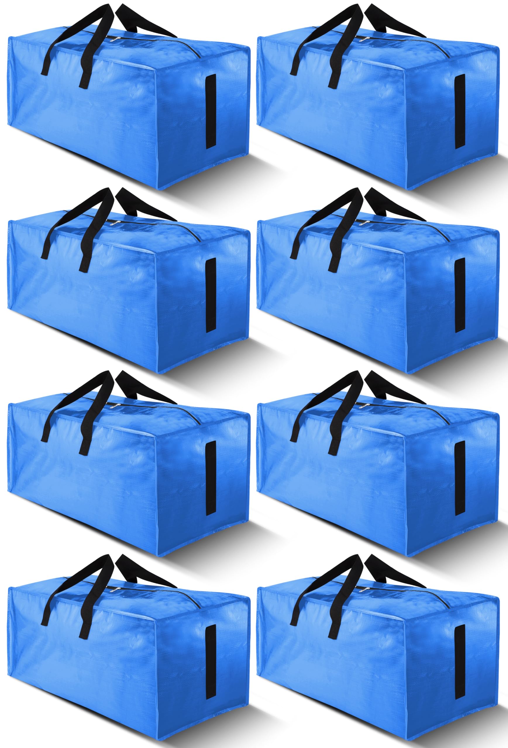 HOMESURE 8 Pack Large Strong Moving Bags with Zippers & Carrying Handles - Water-Resistant - Heavy Duty Storage Tote for Space Saving, Fold Flat, Alternative to Moving Box (Sky Blue) Image HOMESURE 8 Pack Large Strong Moving Bags with Zippers & Carrying Handles - Water-Resistant - Heavy Duty Storage Tote for Space Saving, Fold Flat, Alternative to Moving Box (Sky Blue) Image