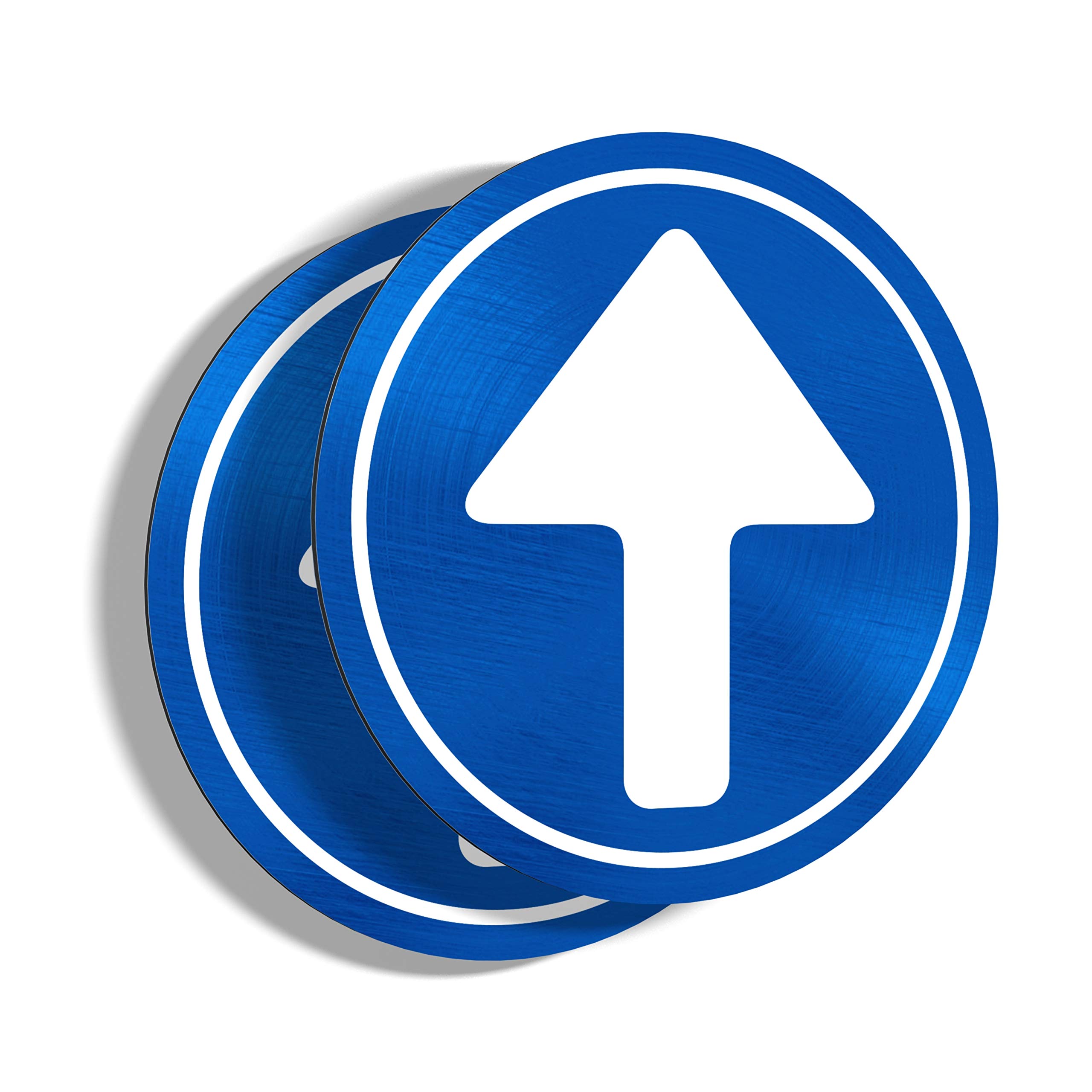 Imaggge.com Rigid Signs Compulsory Sense – Arrow – Obligation to Spin – Application on Post, Wall, Garage Door – Heavy Duty – Aluminium (Not PVC) – 20 cm, Aluminium, blue, 2 X