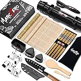 MarcZero Sushi Making Kit, 22 in 1 Sushi Bazooka Roller Kit With Bamboo Mat, Sushi Knife, Bamboo Chopsticks, Bazooka Roller,