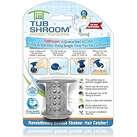 TubShroom Tub Hair Catcher Drain Protector, Fits 1.5 inch-1.75 inch, Gray