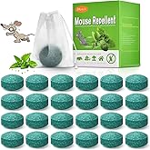 Rodent Repellent, 24 Pack Peppermint Oil Mouse Repellent for Mice Rats Spider and Squirrels, Mice Repellent Moth Balls for Kitchen Car Indoor & Outdoor Use, Safe for Humans & Pets