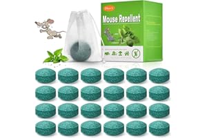 YOOYHHOME Rodent Repellent, 24 Pack Peppermint Oil Mouse Repellent for Mice Rats Spider and Squirrels, Moth Balls for Kitchen Car Indoor & Outdoor Use, Safe for Humans & Pets