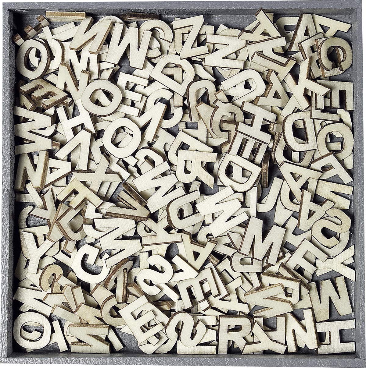 Kars Wooden Embellishment Box - Alphabet (upper case) - 45 pieces
