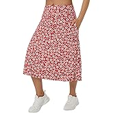 beroy Women 28" Long Skorts for Woman with 2 Pockets Modest Skirt with Shorts Underneath High Waisted Long Skorts