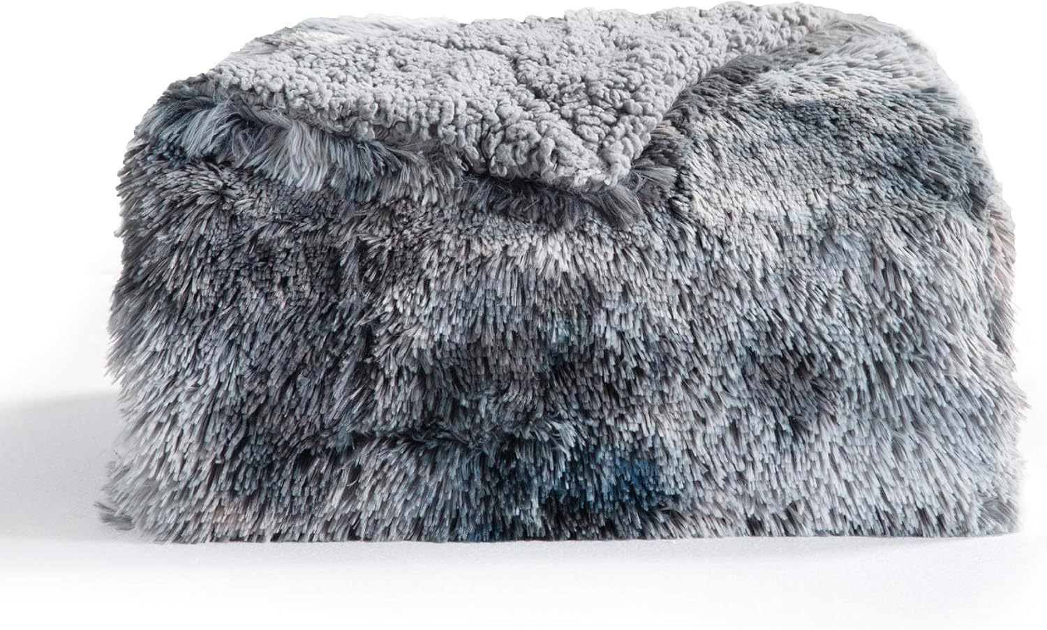 Bedsure Soft Fuzzy Faux Fur Shaggy Blanket Throw Reversible Sherpa Fleece Shag Throw Blanket for Sofa, Couch and Bed - Warm Thick Fluffy Blanket as Gift,Plush Furry Throw (50x60 inches, Grey): Home & Kitchen