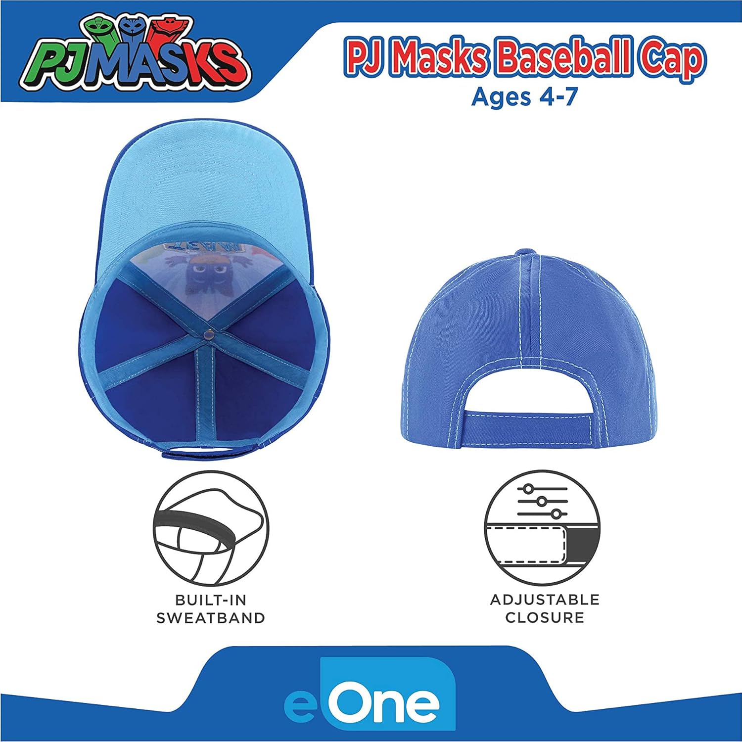 PJ Masks Toddler Hat for Boy’s Ages 2-7, Kids Baseball Cap: Clothing