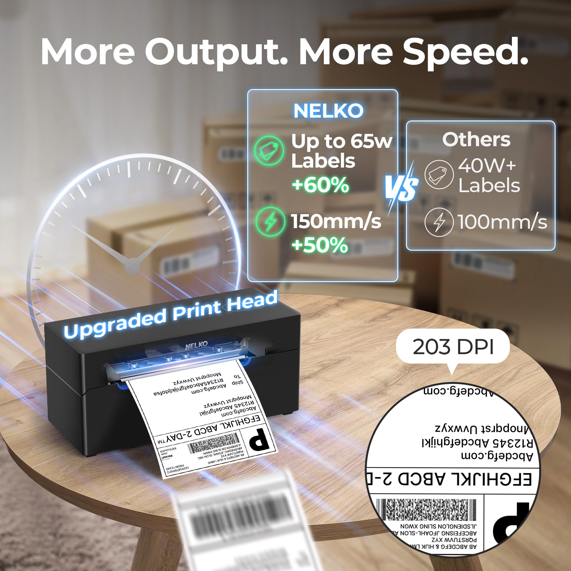 Nelko Bluetooth DHL Etikettendrucker, Labeldrucker 4x6 Versandetiketten Drucker Bluetooth Thermal Printer für Shopify Zalando Amazon UPS, unterstützt Android/iOS und Windows/Mac/Chrome, Black 2