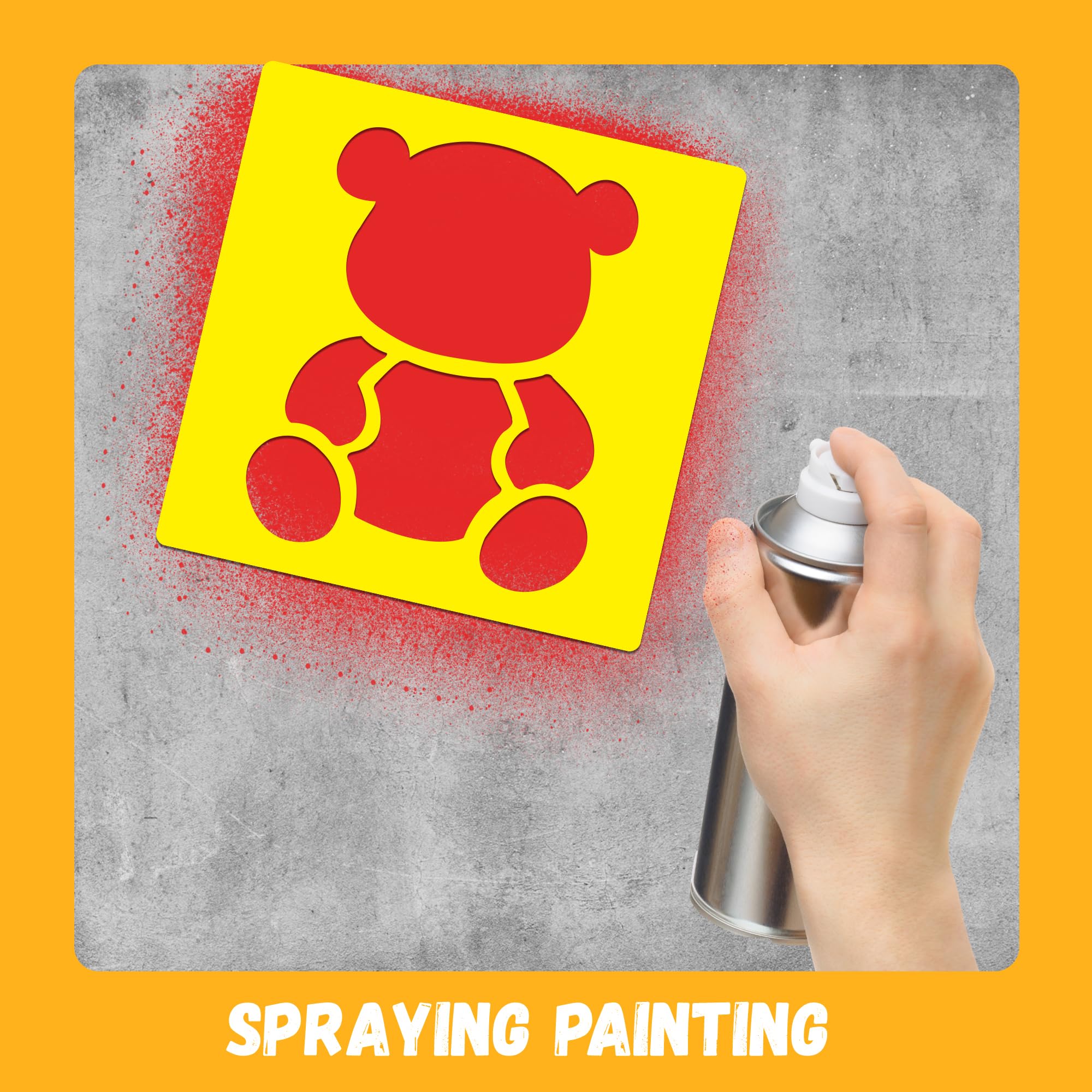 24 Piece Stencils for Kids Stencils for Painting Sidewalk Chalk Stencil Outdoor Garden Themed Stencil Kids Style Collection-5in