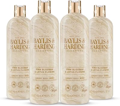 Baylis & Harding Elements Pink Blossom & Lotus Flower Body Wash 500ml Pack of 4