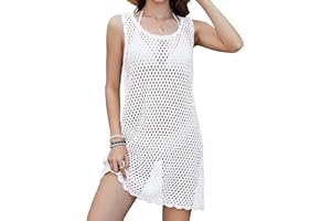 ATOG Swimsuit Coverup for Women 2025 Summer Sleeveless Bathing Suit Dress Crochet Beach Outfits Knit Swimwear