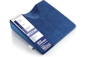 ComfySure Wedge Pillow for Office Chair Cushion and Car Seat Cushion - Medium Firm Memory Foam Seat Pad for Truck Seat, Gamin