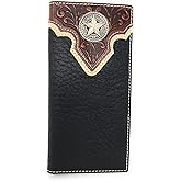 Texas West Premium Tooled Genuine Leather Bifold Wallet in Multi Emblem (Star)