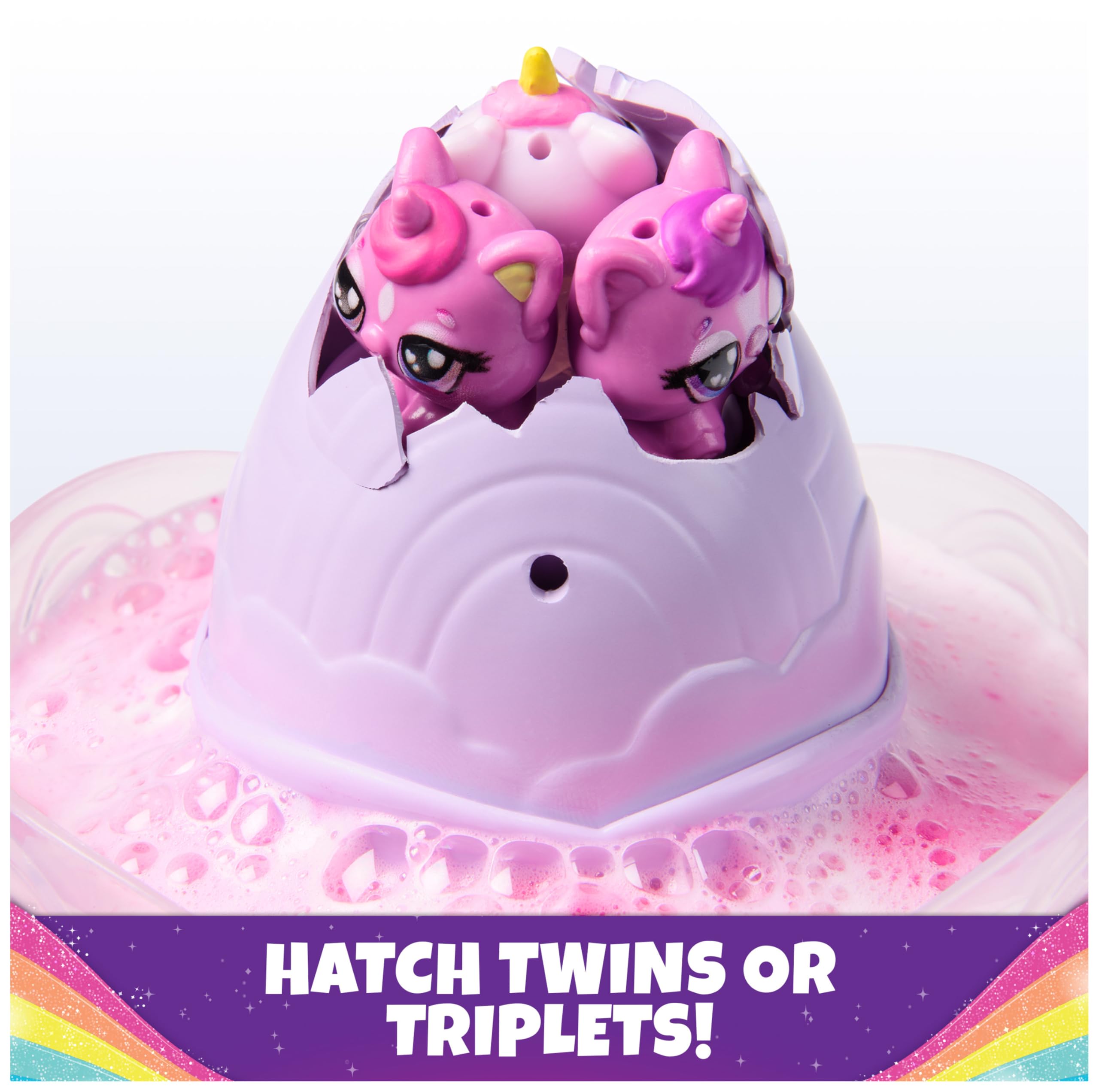 Hatchimals Alive, Rainbow Splash Fizzy Color Surprise Toy, Hatch Twins or Triplets from Color Reveal Egg (Style May Vary), Gifts & Stocking Stuffers for Girls & Boys