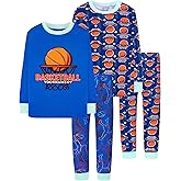 DAUGHTER QUEEN Boys Long Sleeve Pajamas Toddler Kids Pjs 5T Soft Cotton Pj Children Sleepwear Jammies Basketball Clothes Size 5 Year Old Small Loungewear Set Nightwear