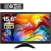 Thinlerain 15.6 Inch Computer Monitor 1600x900 Small PC Monitor with HDMI VGA AV BNC USB Ports, 60Hz, 5Ms, VESA, Remote Control, Mini Display Built-in Speakers for Office Home