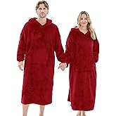 PJGGZ Wearable Blanket Hoodie for Women Men, Fleece Warm Comfy Hooded Sweatshirt with Pockets & Sleeves Cozy Gift for Adult