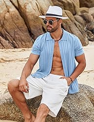 COOFANDY Men's Shirts Short Sleeve Button Down
