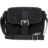 Roxy Women's Feeling Good Stylish Soft Compact Corduroy Crossbody Bag with Adjustable Straps