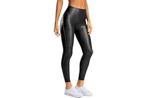 SANTINY Women's Faux Leather Leggings 25''/27''/29''-High Waisted Stretch Leather Pants Pleather Tights for Women