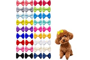 Dog Bow Tie Set 36 Pieces Pet Hair Bows for Cats Dogs Rabbits 18 Colours Durable Grooming Accessories Cute Clip-On Pet Bows f