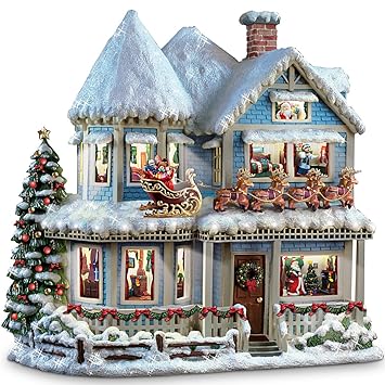 Thomas Kinkade 'Twas The Night Before Christmas Collectible Story House by The Bradford Exchange Thomas Kinkade The Night Before Christmas Snowglobe