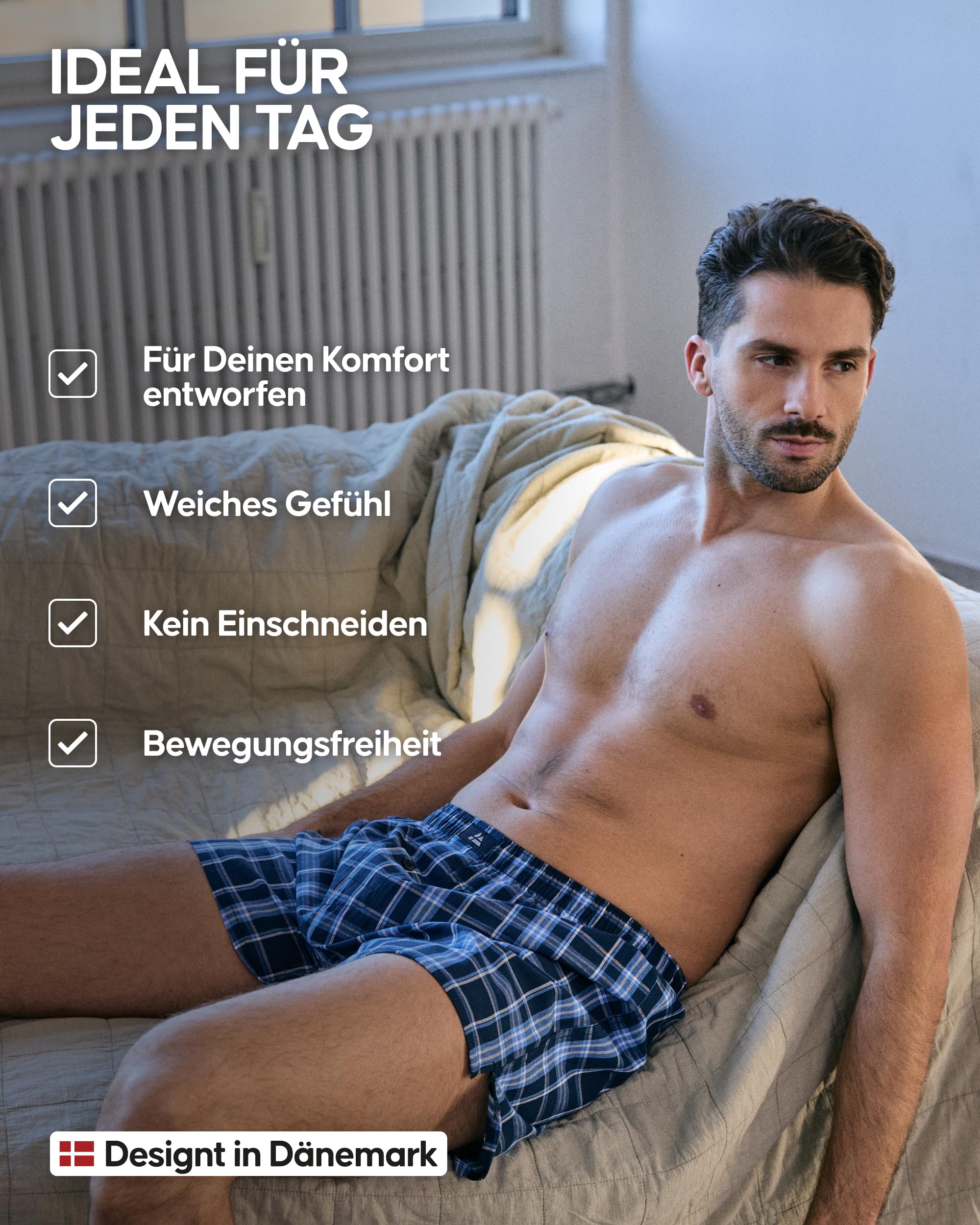 DANISH ENDURANCE American Boxershorts, 4er & 6er Pack, Blau/Rot, L 3