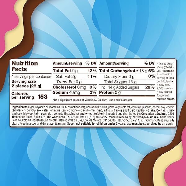NUCITA TRISABOR, CREAMY CHOCOLATE, VANILLA & STRAWBERRY CANDY, 7.9 OZ (PACK OF 1)