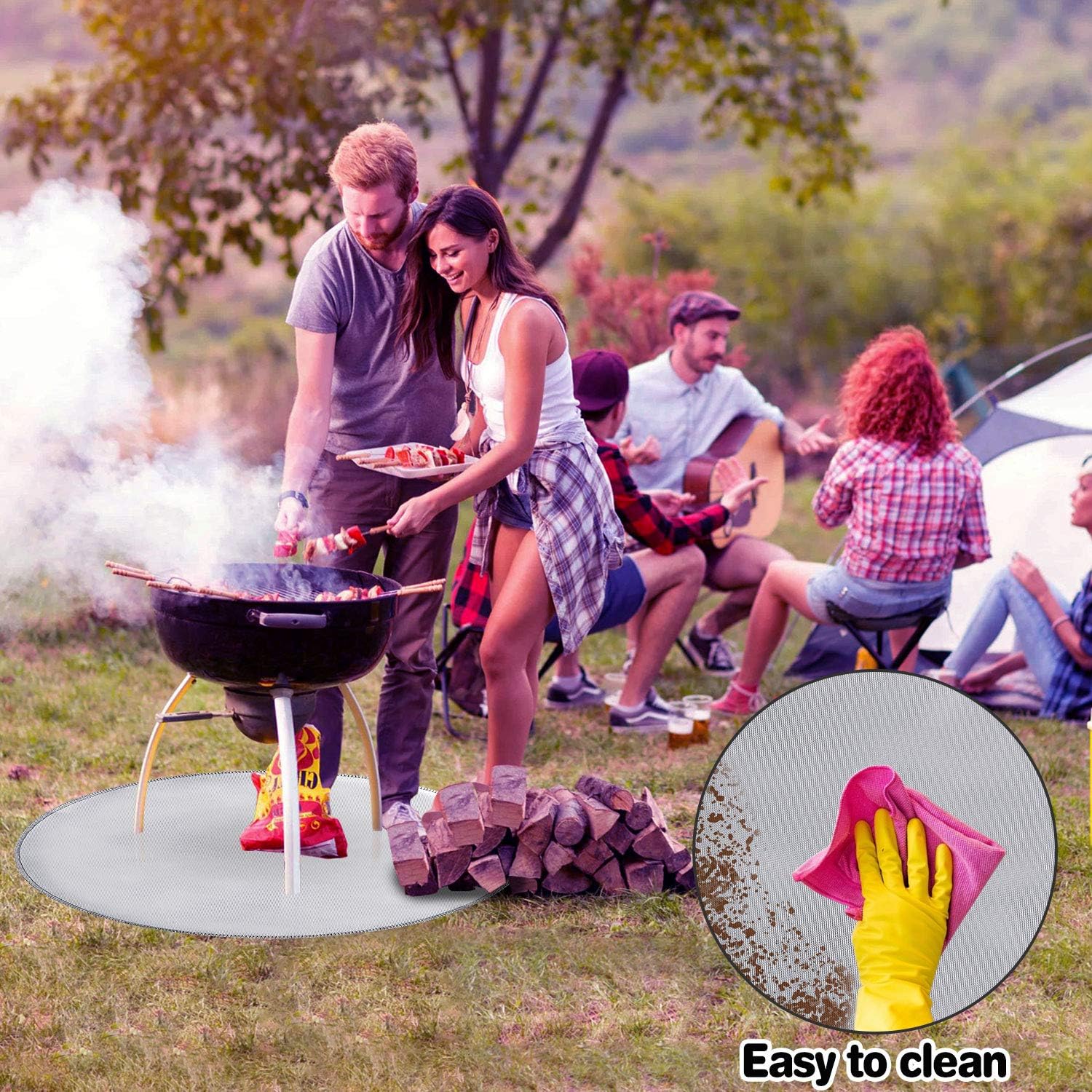 TENSUN Fire Pit Mat 36″, Grill And Fire Pit High Temperature Mat