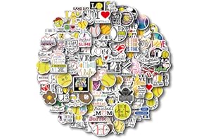 AOWDIAO 100 Pieces Softball Stickers, Vinyl Softball Stickers for Water Bottle, Softball Gifts, Softball Party Favors, Softball Stuff