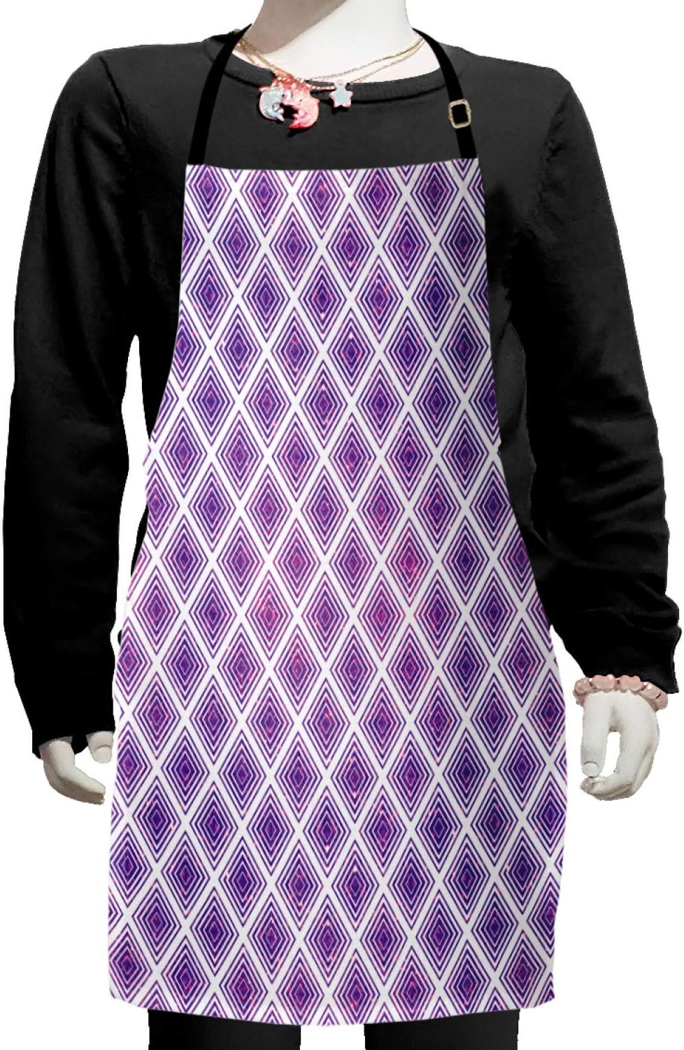 Ambesonne Purple Apron, Retro Style Innovative Abstract