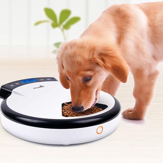 Distributeur Automatique De Nourriture Pour Chien Chat Sec Et De Nourriture Humide 5 Repas 5 X 240 Ml Amazon Fr Animalerie