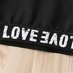 Teen Girls Black Outfits, 2 Pieces Kids Black Long
