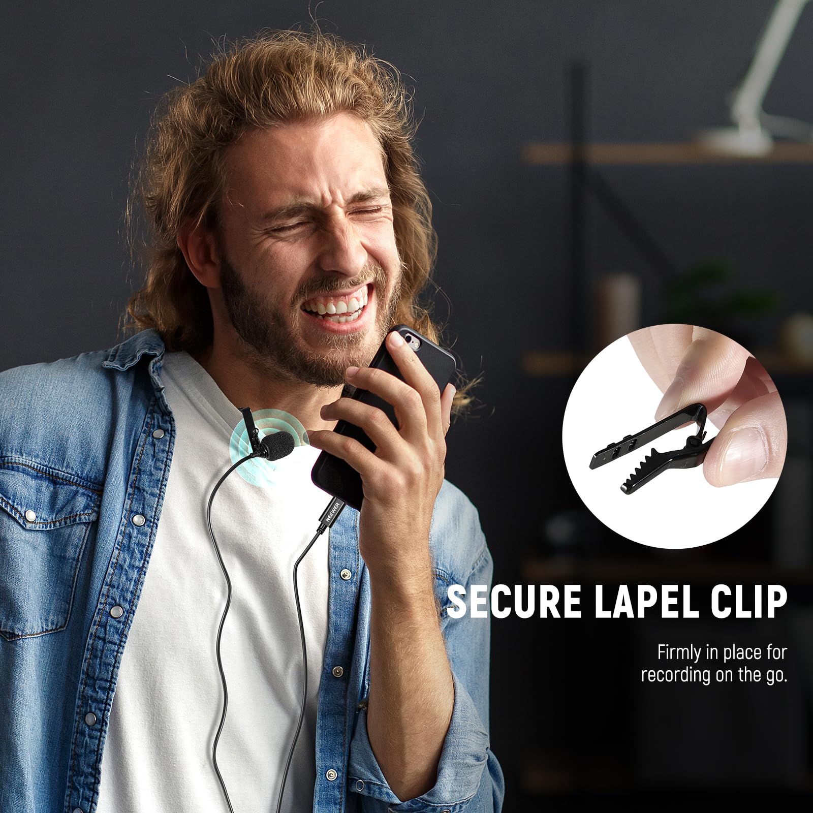 NEEWER Mini USB C Lavalier Microphone 2 Pack Compatible with iPhone 16 15 Pro Max Android Phone Tablet PC, Clip On Omnidirectional Condenser Lapel Mic with 2m/6.6ft Cable