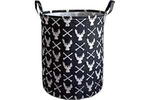 KUNRO Large Sized Storage Basket Waterproof Coating Organizer Bin Laundry Hamper for Nursery Clothes Toys (Deer)