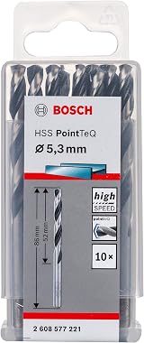 Bosch PointTeQ HSS Twist Drill Bit 5.3 mm 52 mm 86 mm 10 pcs