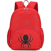 Octsky Toddler Backpack for Little Boys Kids Mini Backpack for Travel School,Spider Red