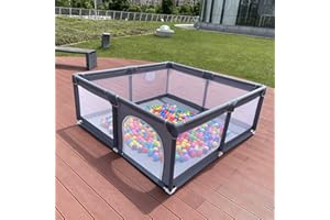 Gaorui Large Kids Baby Ball Pit - Portable Indoor Outdoor Baby Playpen Toddlers Children Safety Play Yard Fun Activities Popular Toys (Not Includes Balls)