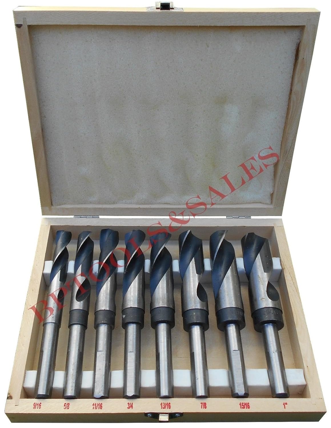 8 Pc Jumbo Drill Bit Set S & D HSS Large Drill Bit Sets 6