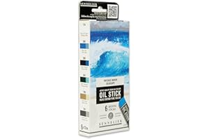 Sennelier Oil Stick Mini Set of 6, Seascape (6×12 ml) Artist-Grade Oil Paint Sticks for Sea & Ocean Palette, French Manufactu